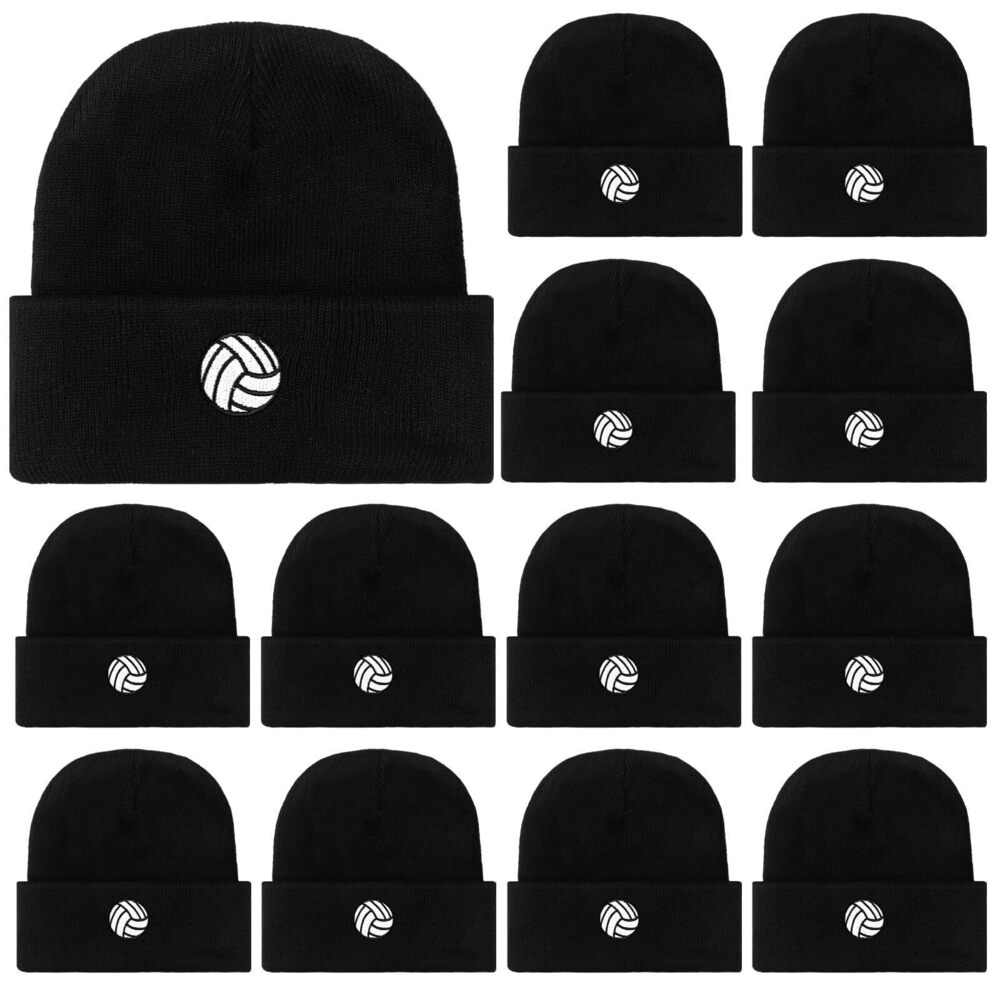 5629 12 Pcs Volleyball Team Gifts Winter Beanie Embroidered Hats Gifts